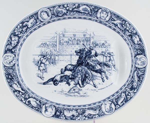Meat Dish or Platter with Tree & Well c1880s
